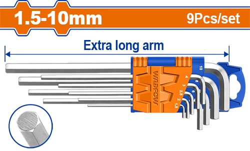[FH45181] Juego De Llaves Allen 1.5MM - 10MM Extra Largo (9 Pzs) - Wadfow