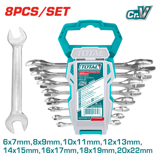 [FH45187] Juego De Llaves Combinadas 6 - 22MM (8 Pzs) - Crv - Tht102386 - Total