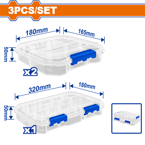 [E45204] Juego De Organizadores Transparentes (3 Pzs) - Wadfow