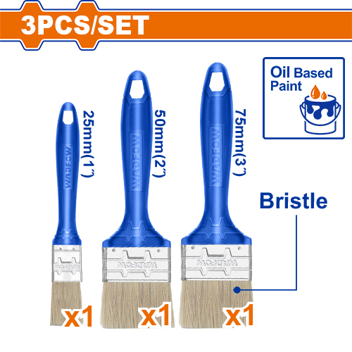 [E45205] Juego De Pinceles (brochas) De Pintura 1+2+3PULG (3 Pzs) - Wadfow