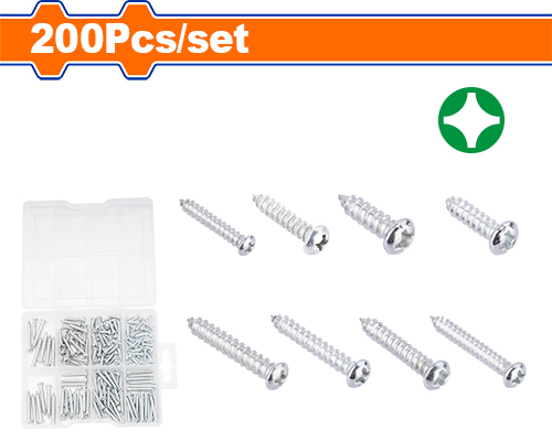[E45220] Juego De Tornillos Para Roscar (200 Pzs) - Wadfow