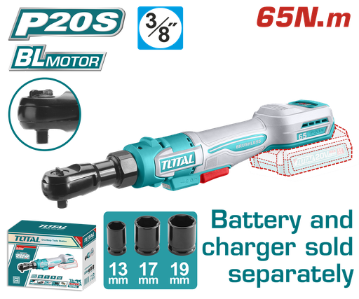 [FH45405] Llave De Impacto Criquet A Bateria 20V 65NM 3/8PULG - Sin Bat - Tdrli206521 - Total