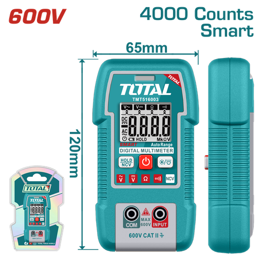 [E45543] Multimetro Digital 600V (4000 Cuentas) Smart - Total