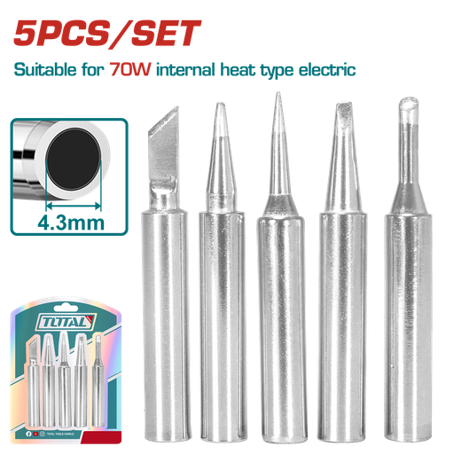 [FH46438] Puntas Para Cautin Soldador 4.3MM (5 Pzs) - Tet065431 - Total