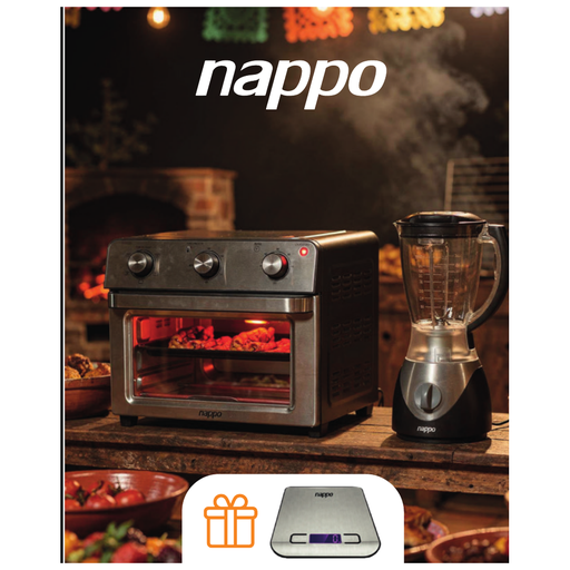 [HC46923] Combo Freidora Sin Aceite y Horno Eléctrico 22 L + Licuadora + Balanza Digital - NEH-095 Nappo